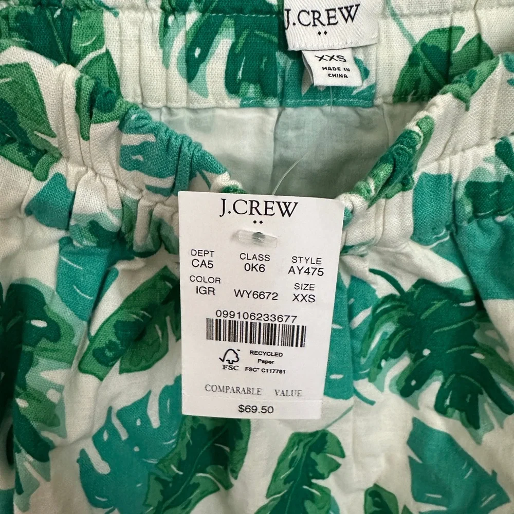 J.Crew Tropical Palm Leaf Mid Length XS Skirt w/Two Pockets NWT - Picture 4 of 4